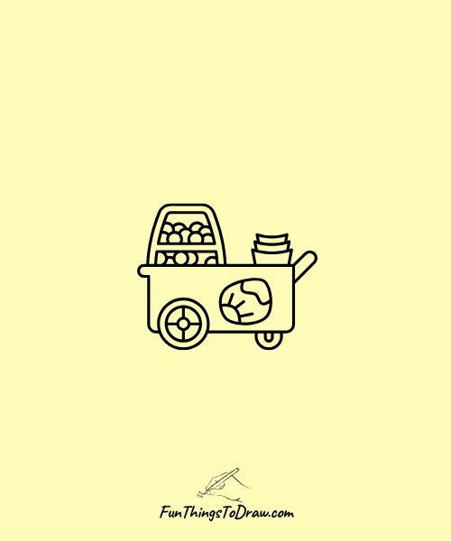 Drawing of Chestnut Roasting Cart