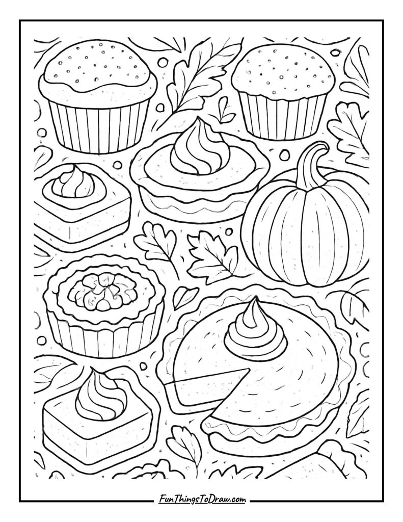 Pumpkin Spice Treats - October coloring pages