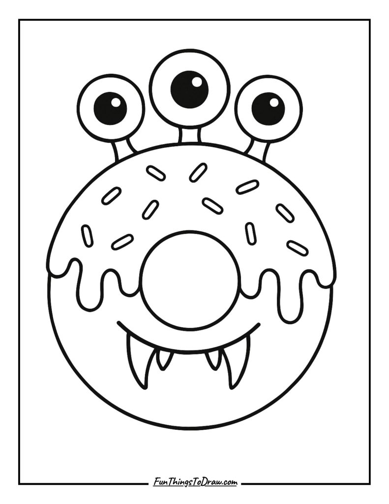 Donut Monster coloring page