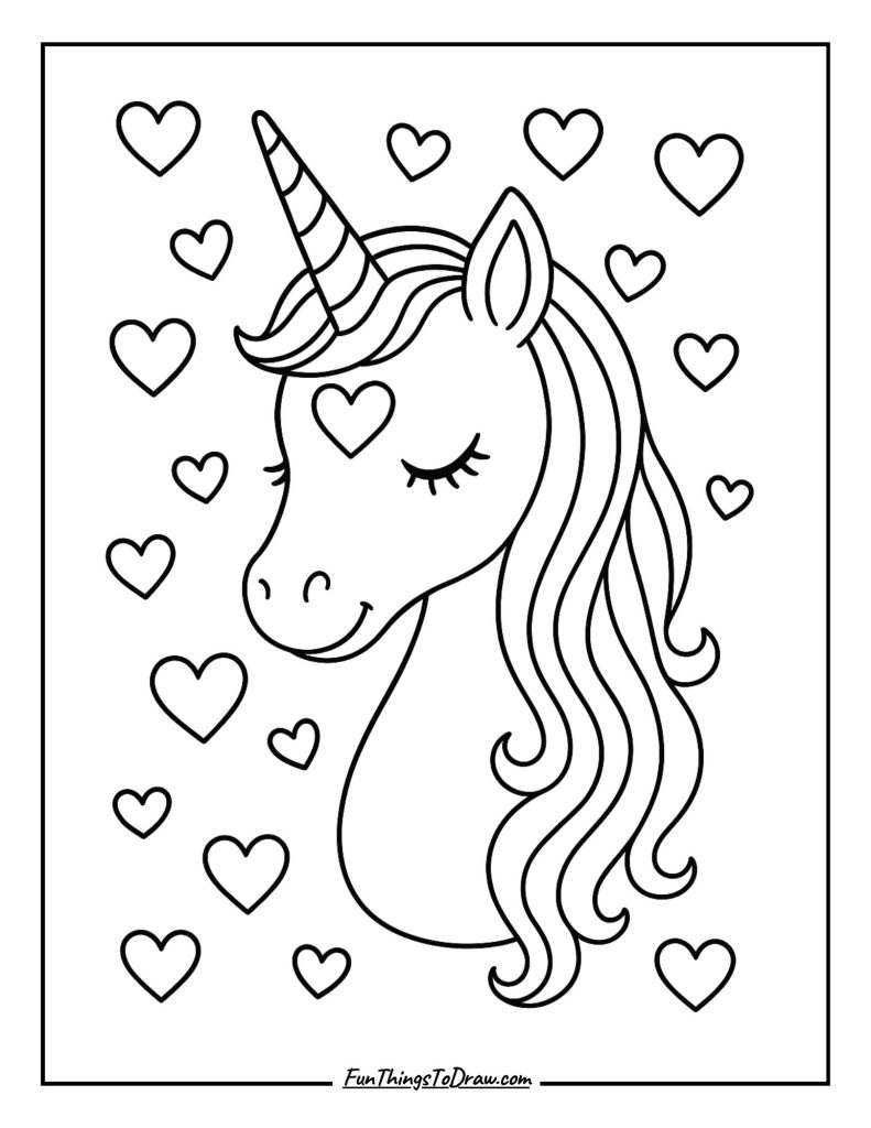 Unicorn with a Heart on its Forehead