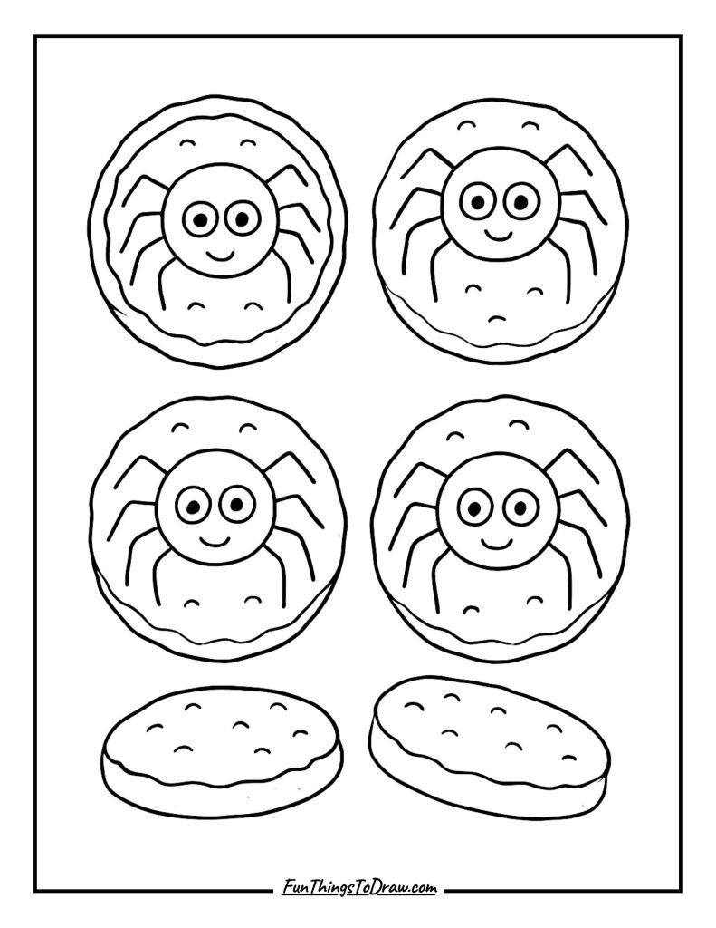 Spider Cookies coloring page