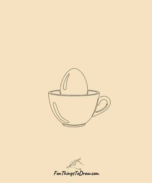 Drawing of Egg in a Teacup