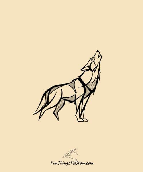 Abstract Wolf Drawing