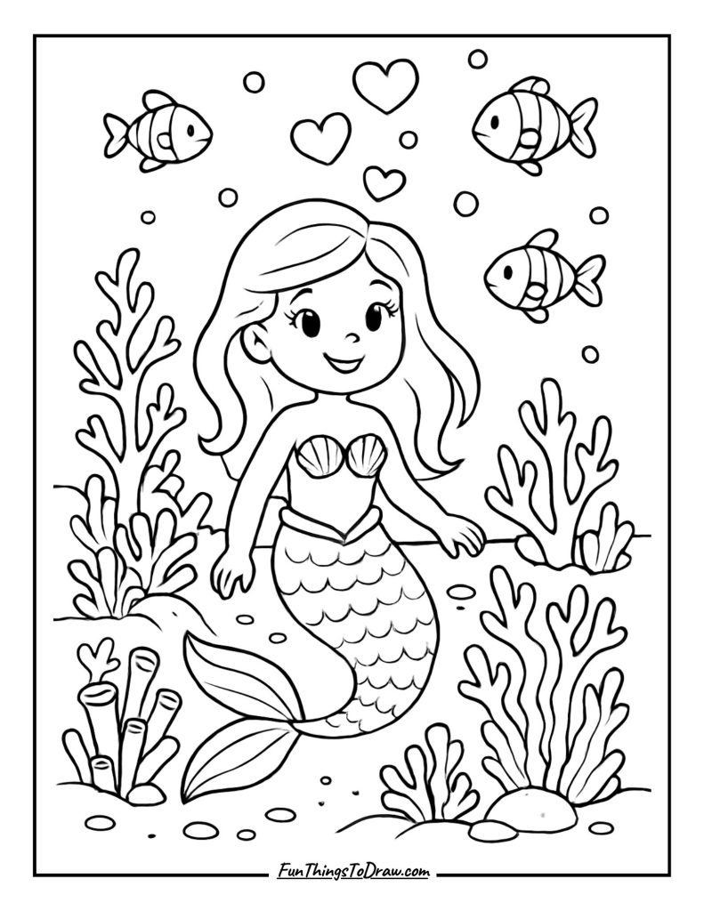 Oceann scene coloring page