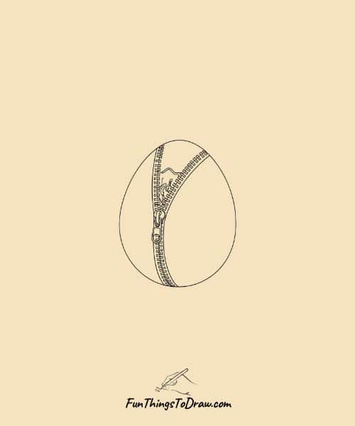 Egg with a Zipper Sketch