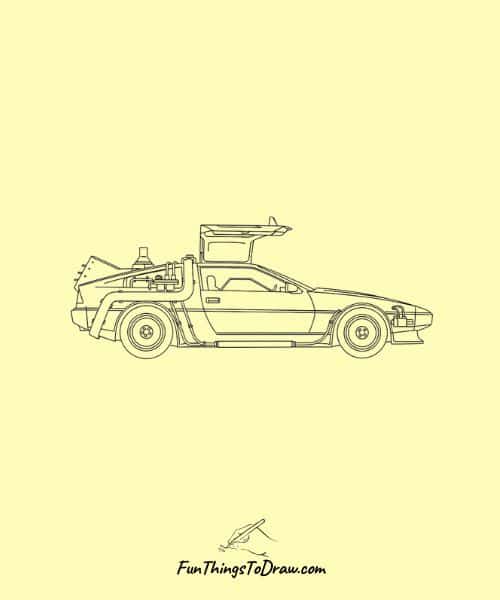 Time Travel Machine Car Drawing