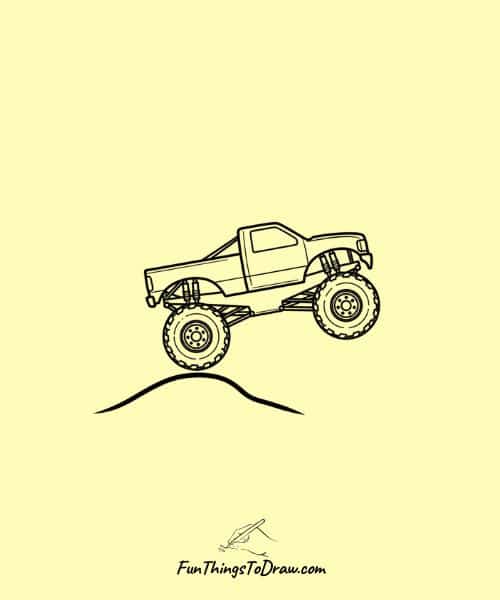 Easy Drawing of Monster Truck Jumping