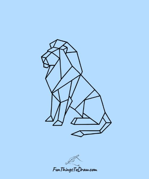 Origami Style Lion Drawing