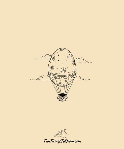 Sketch of Egg as a Hot Air Balloon