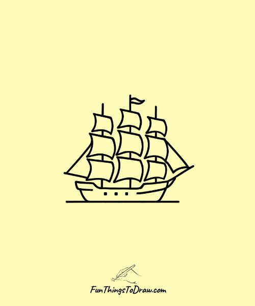 Frigate drawing simple