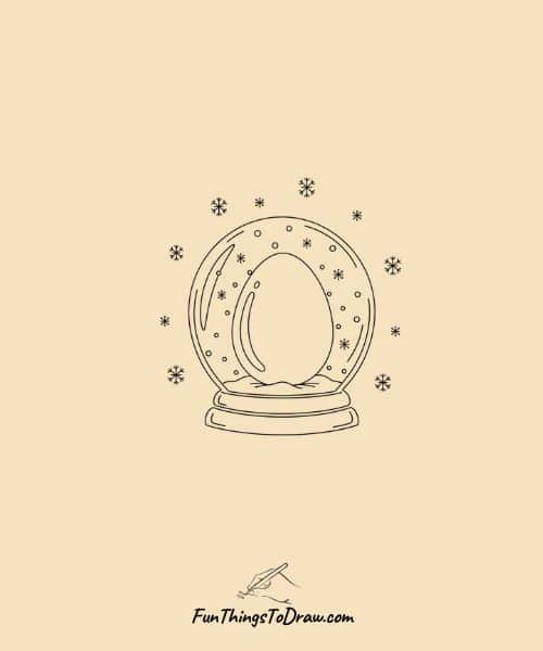 Drawing of Egg in a Snow Globe