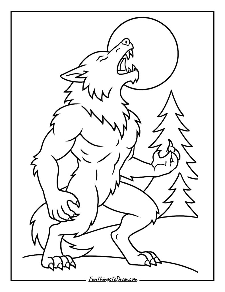 Werewolf Howl coloring page