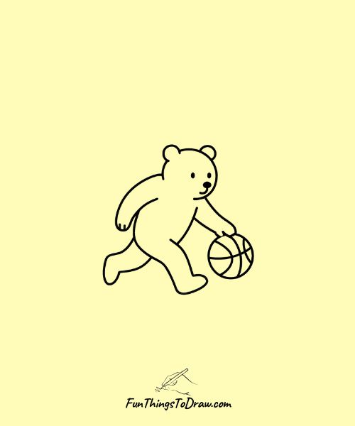 Bear playing basketball