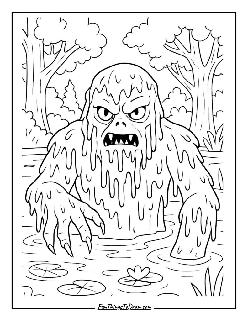 Swamp Monster Coloring Page