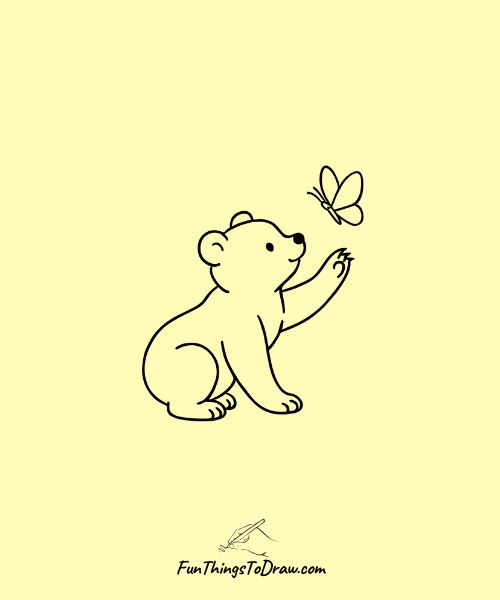 Cute Bear Cub Drawing