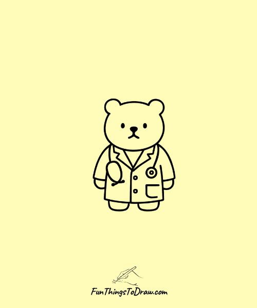 Bear as a doctor drawing
