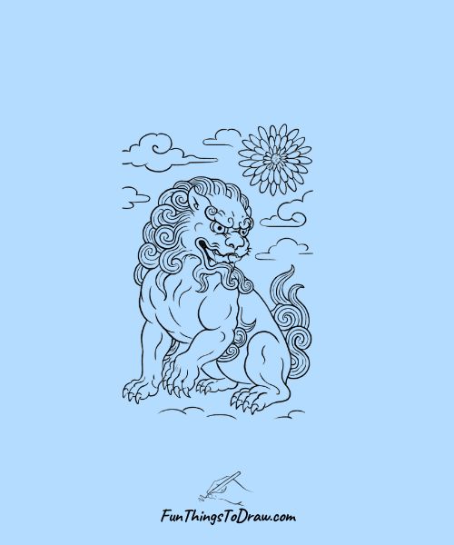 Lion in Japanese Style