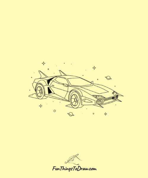 Easy Drawing of Car in Space