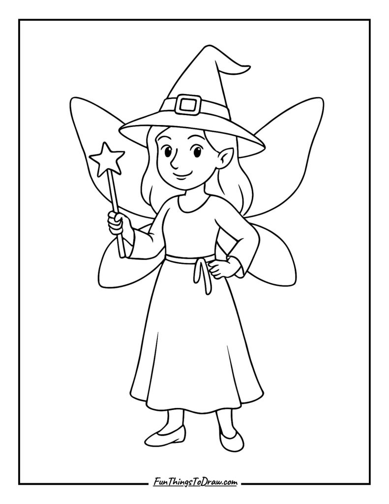 Fairy Witch Coloring Page