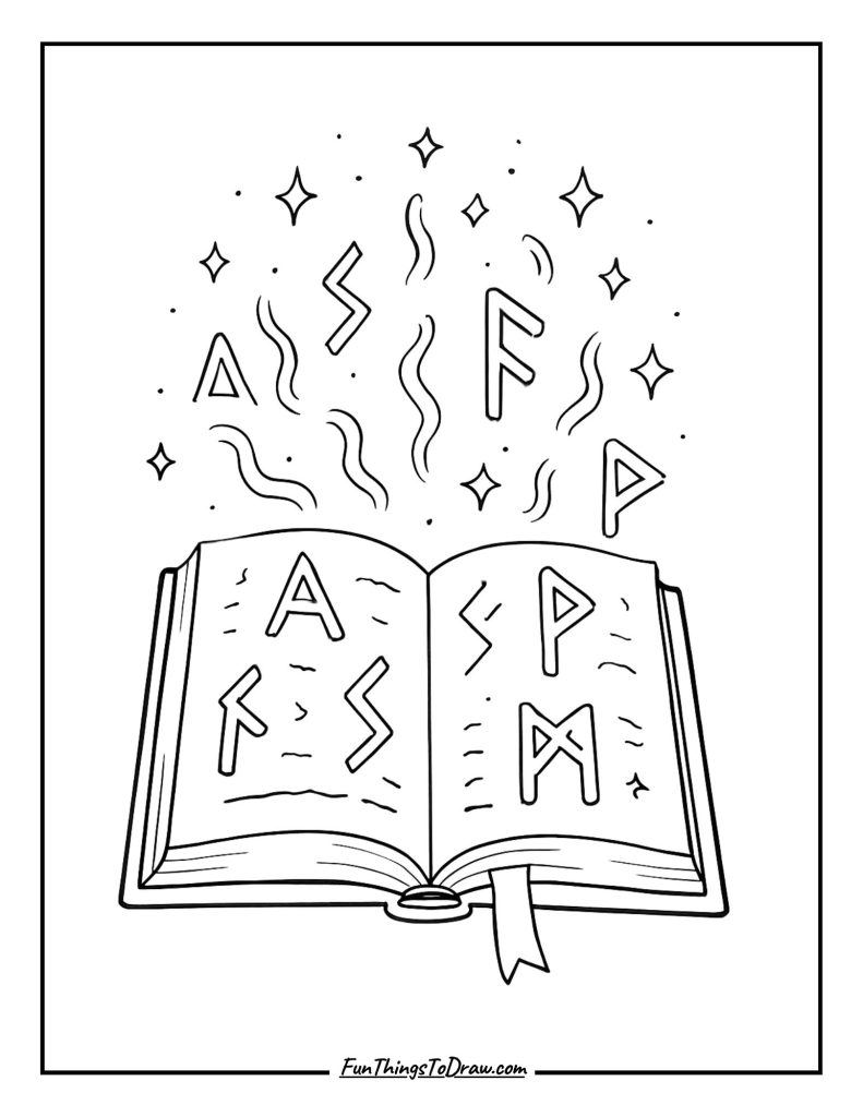 Spellbook coloring page