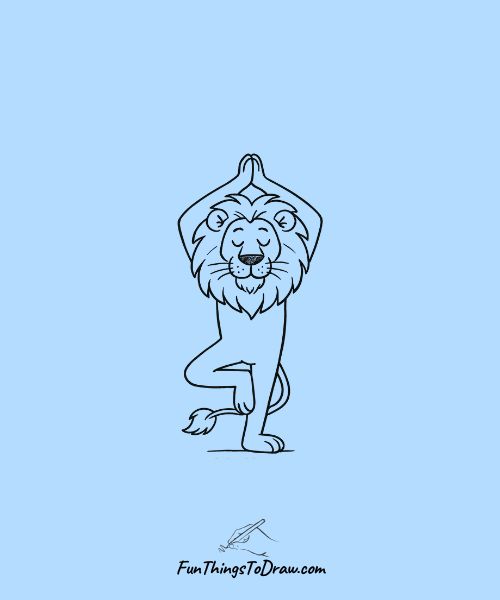 Lion Yoga Pose Drawing