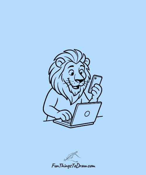 Easy lion drawing