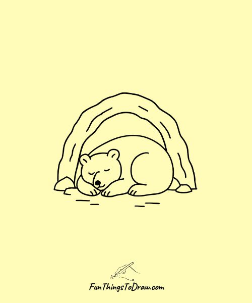 Drawing of a sleeping bear