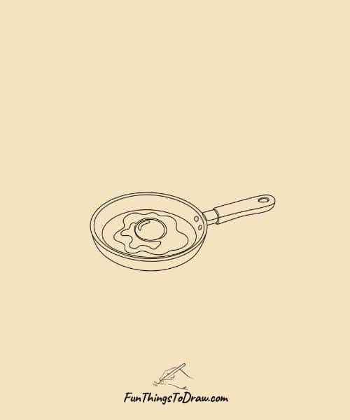 Drawing of egg in frying pan
