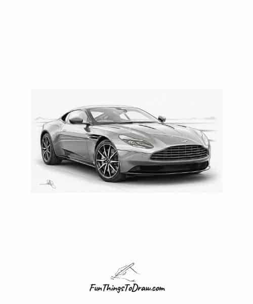 Wonderful Drawing of Aston Martin DB11