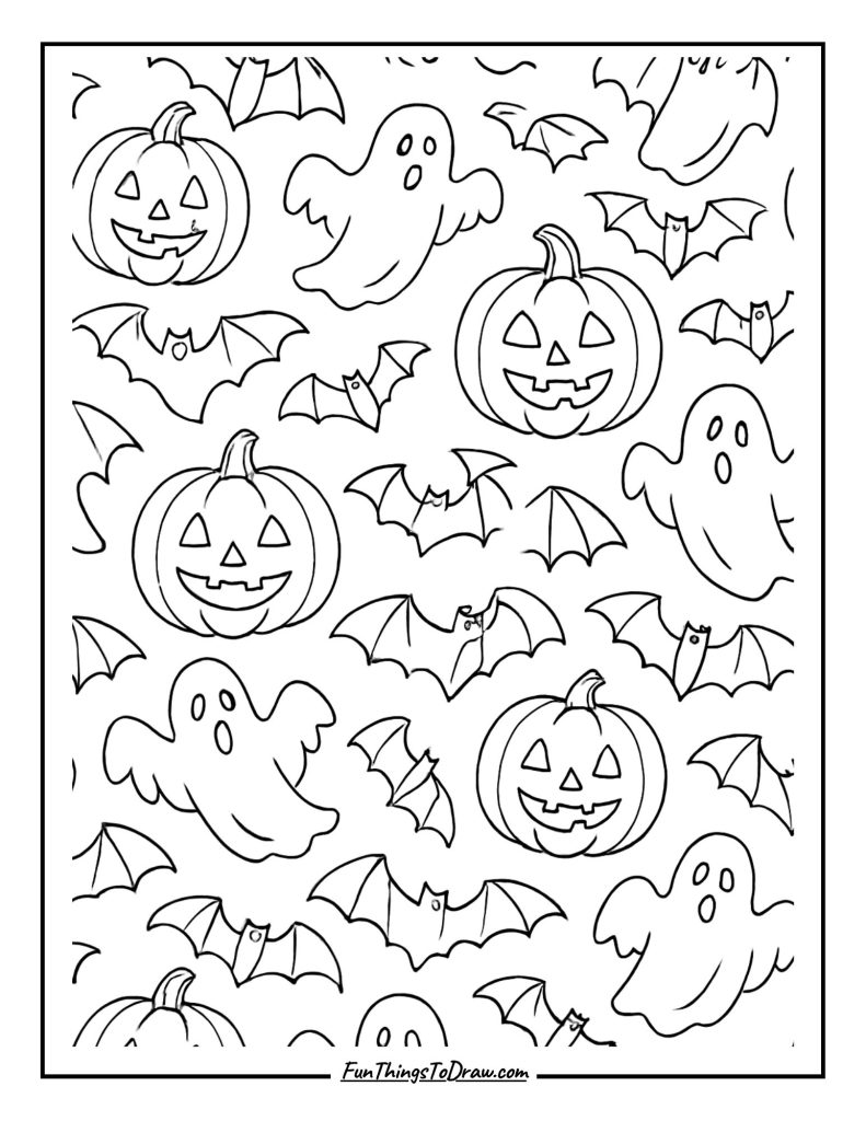 Halloween Patterns Coloring Page
