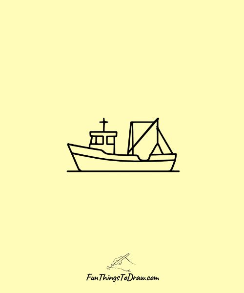 Cool boat drawings - fishing boat