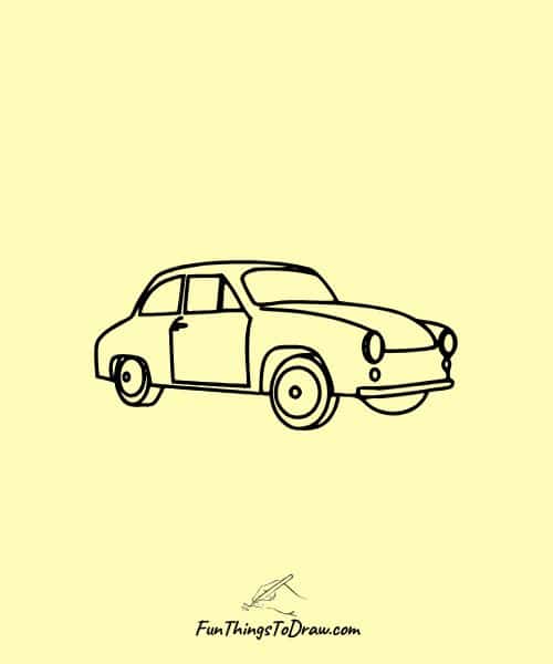 Retro Car Drawing Idea