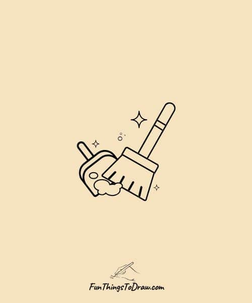 Dustpan and broom doodle