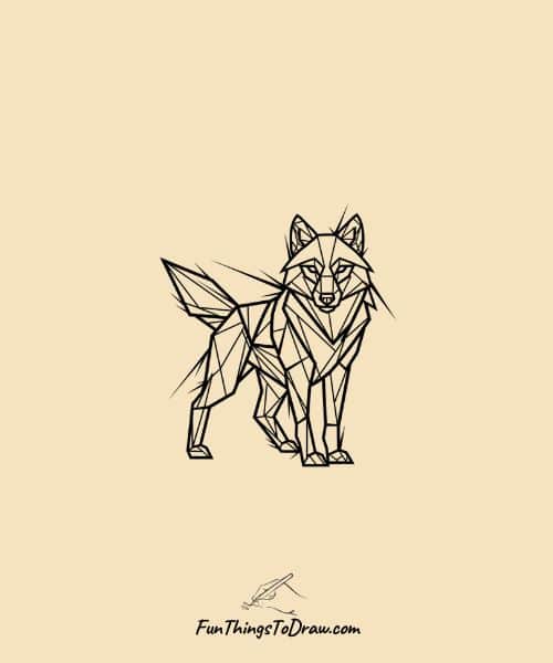 Geometric Wolf Drawing