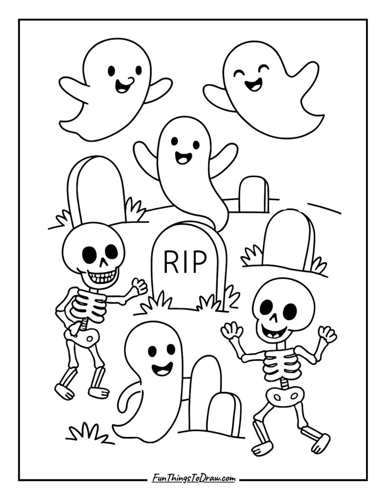 Graveyard Fun coloring page