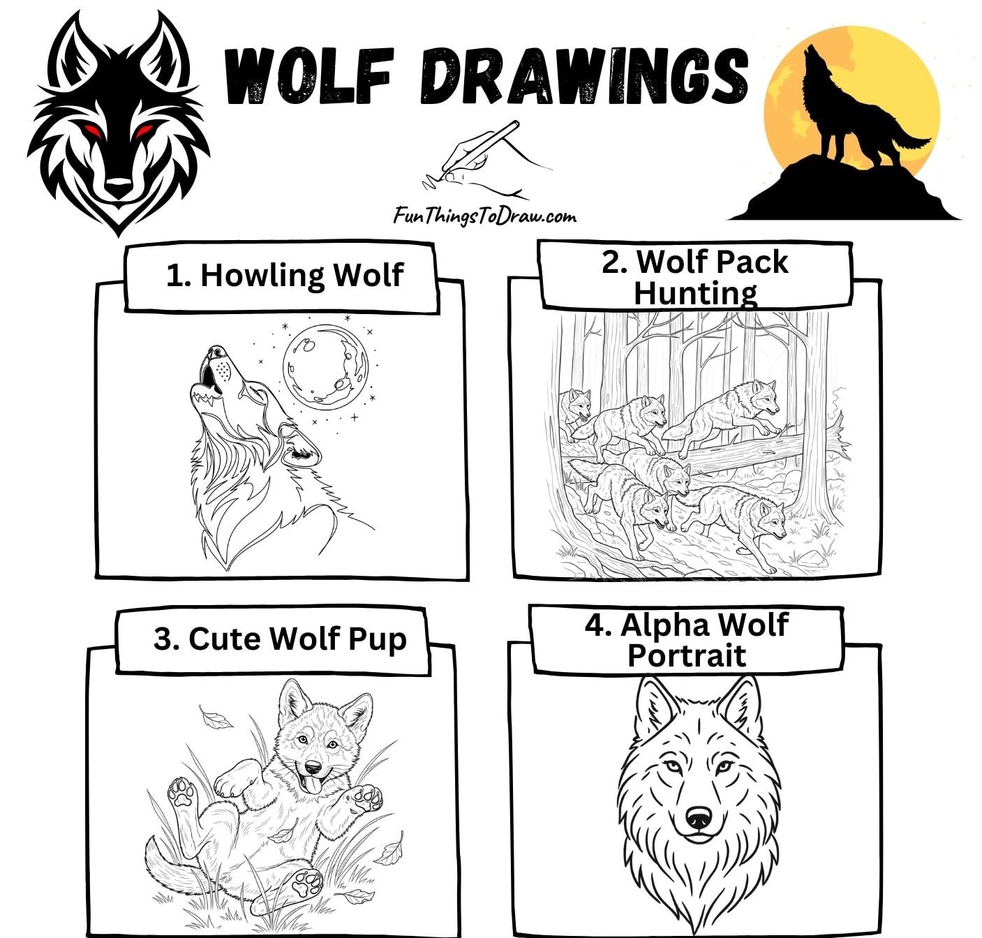 Easy Wolf Drawing Ideas - Copy