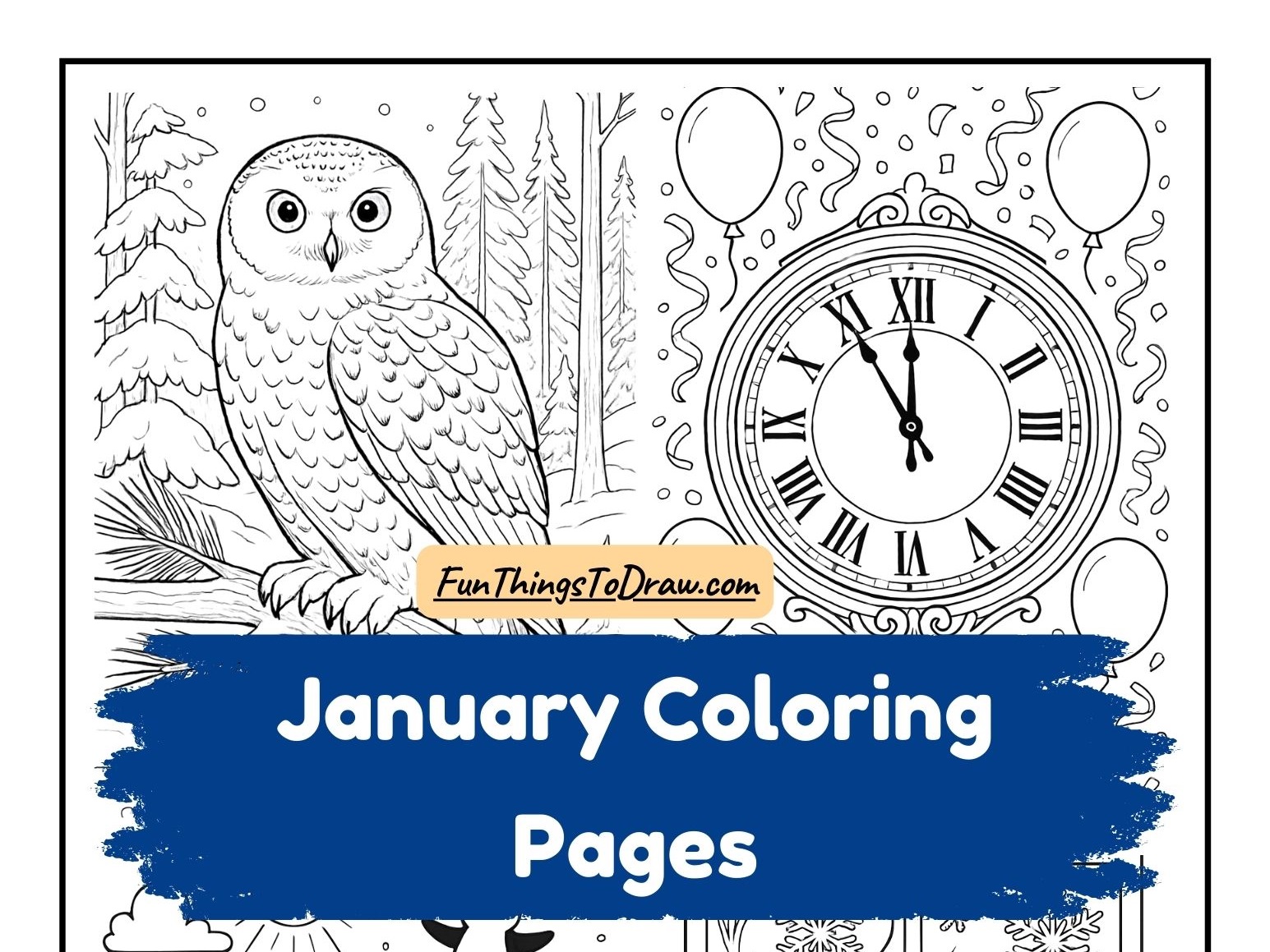 January Coloring Pages (Free Printable Sheets)