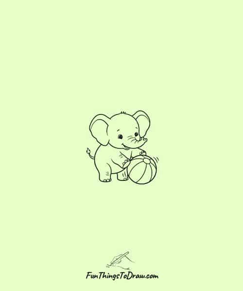 Baby Elephant Playing with a Ball