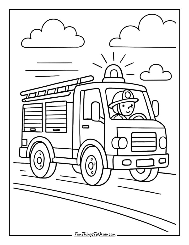 Fire Engine Racing to Emergency