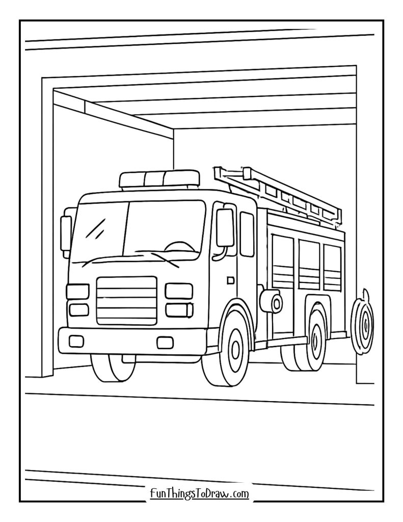 Fire truck at station