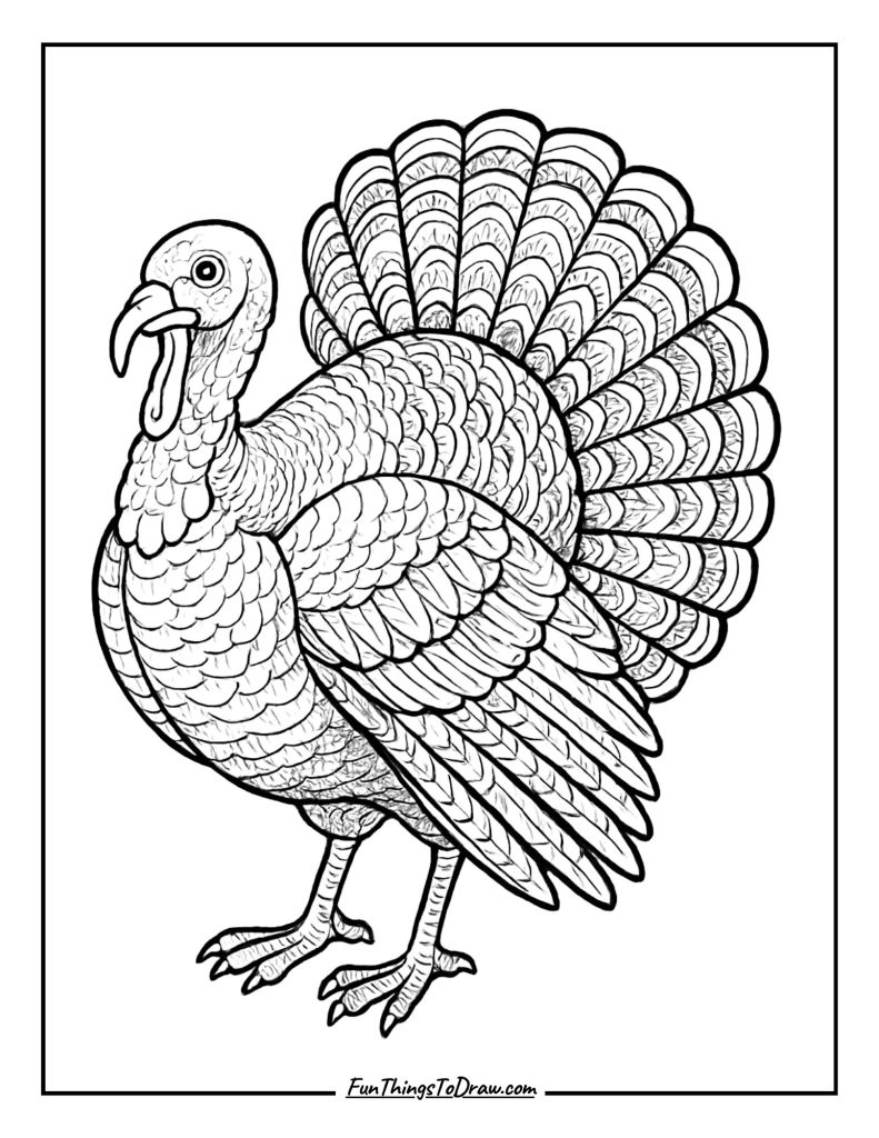 Traditional Turkey with Feather Patterns