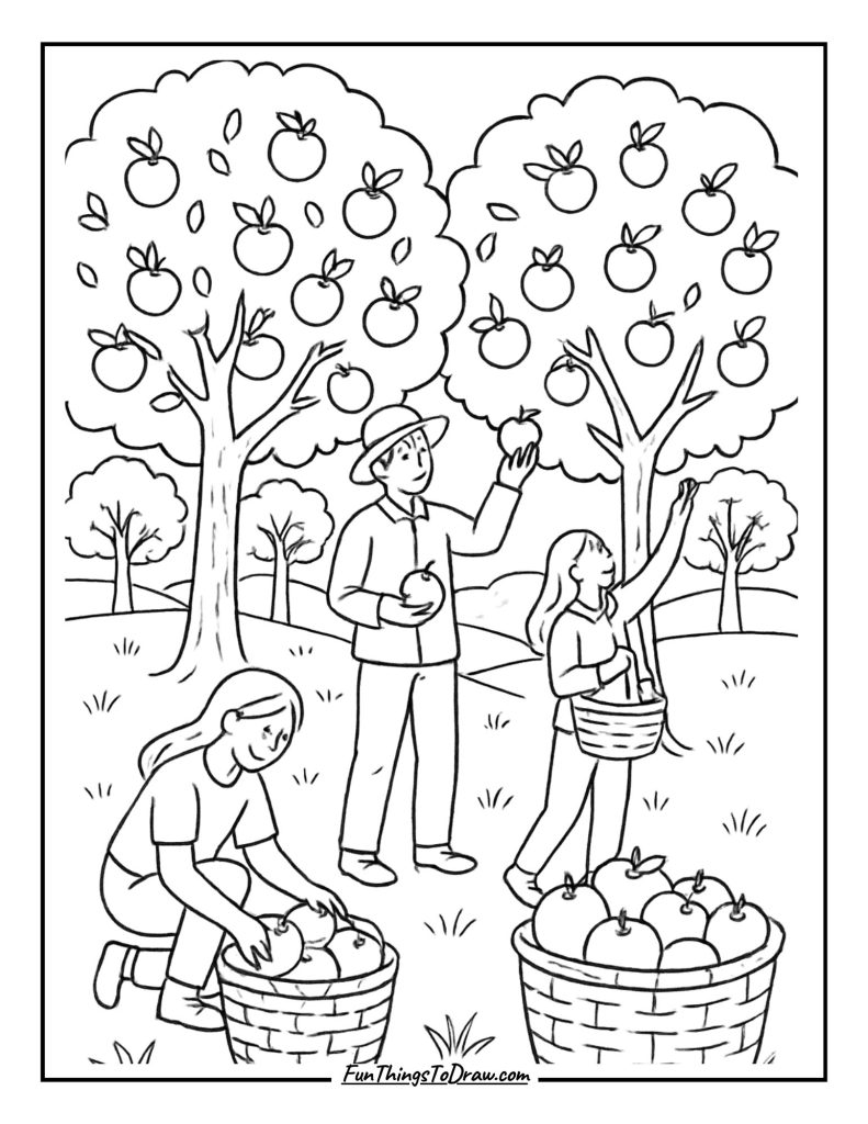  Apple Orchard Picking Scene