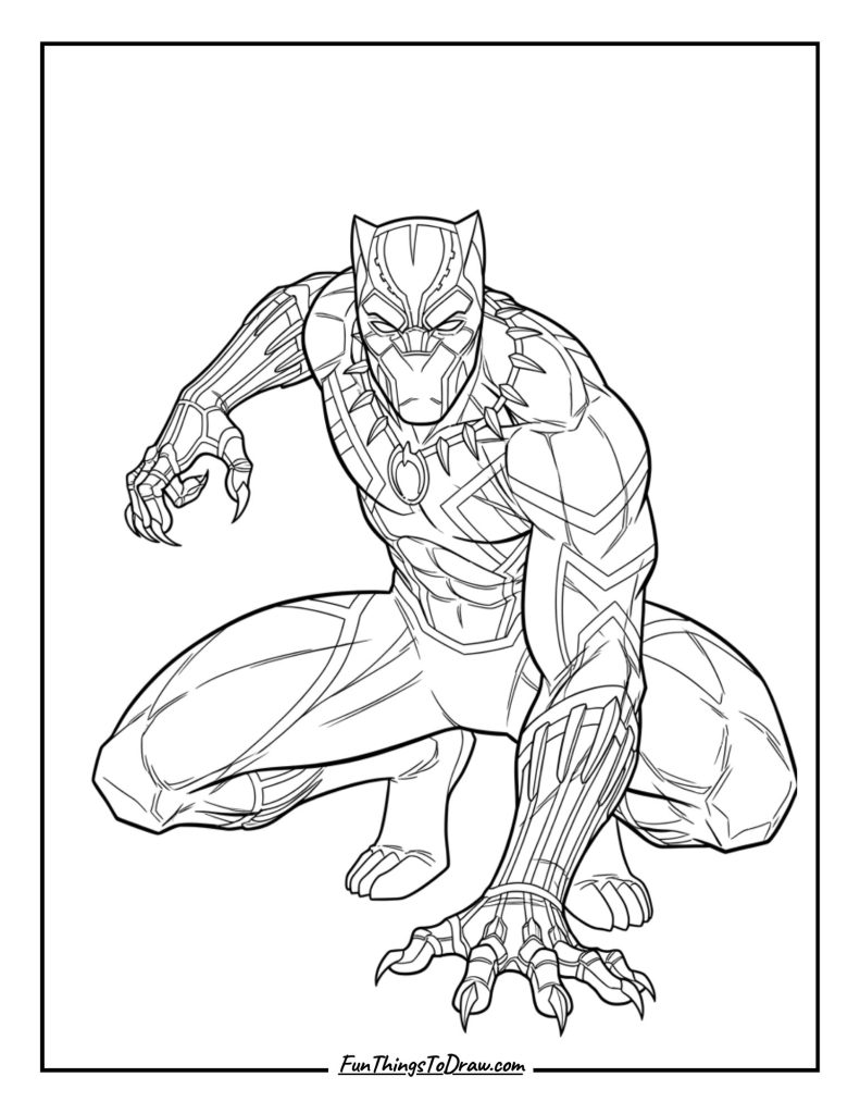Black Panther crouching ready to leap