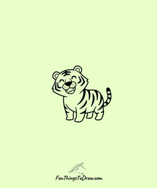  Cartoon tiger smiling