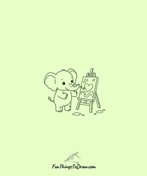 Elephant Painting a Picture