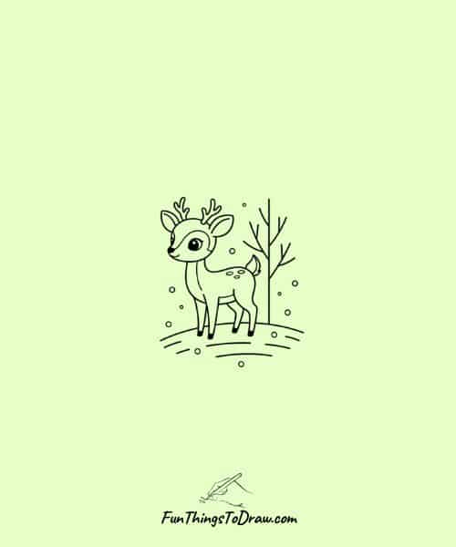 Deer in winter snow