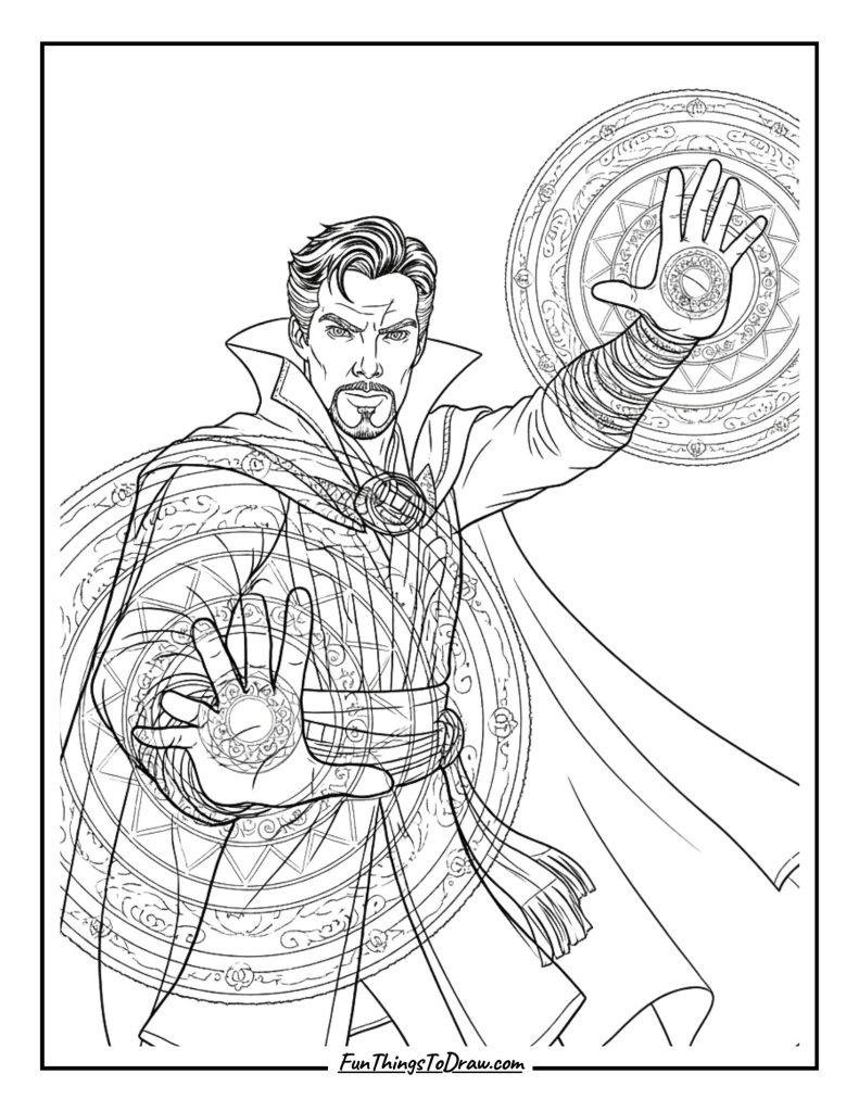 Doctor Strange casting magic circles