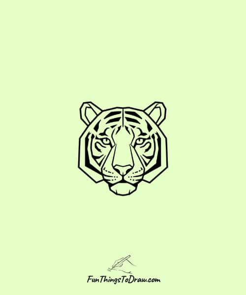 Geometric tiger head
