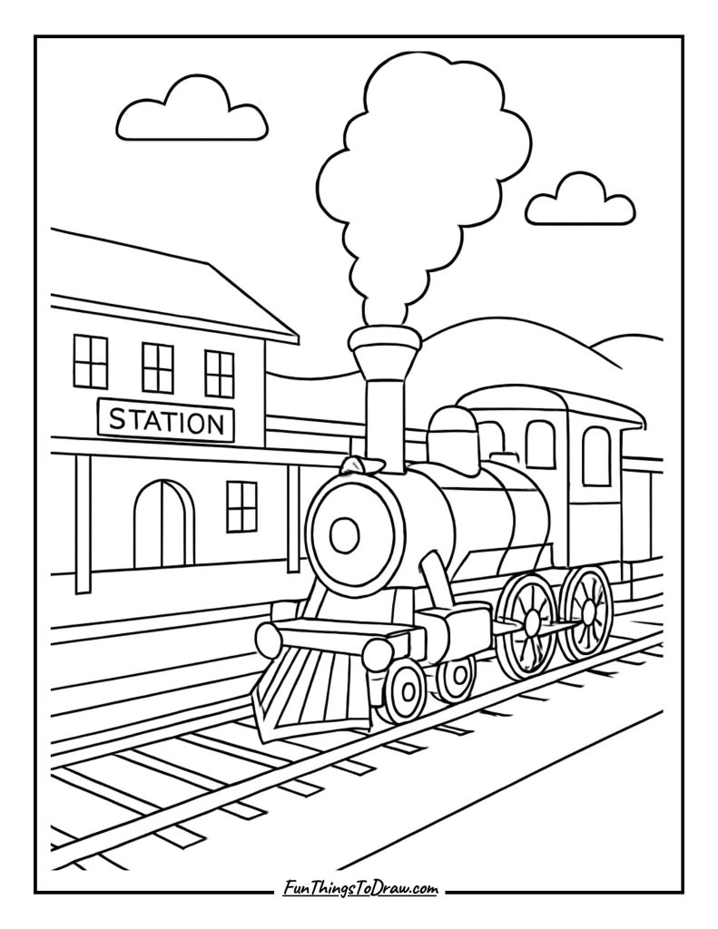 Train Station Steam Locomotive