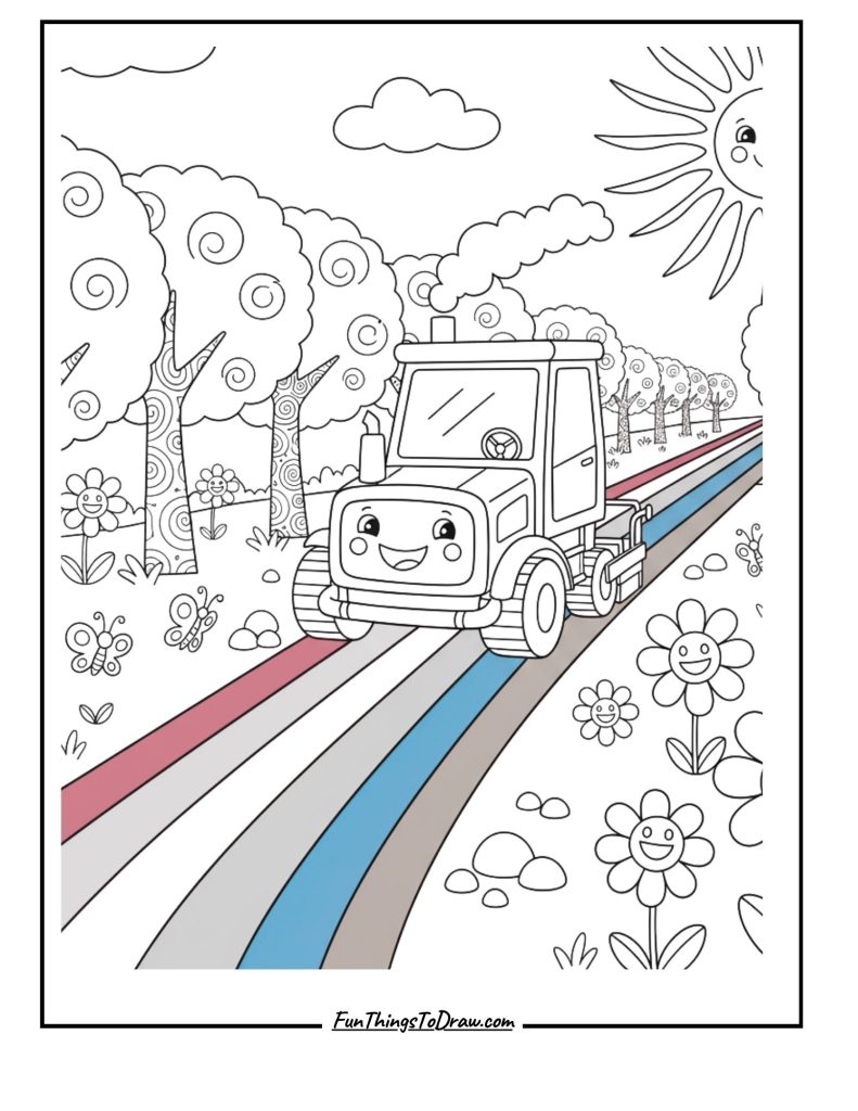 Asphalt Paver Rainbow Road